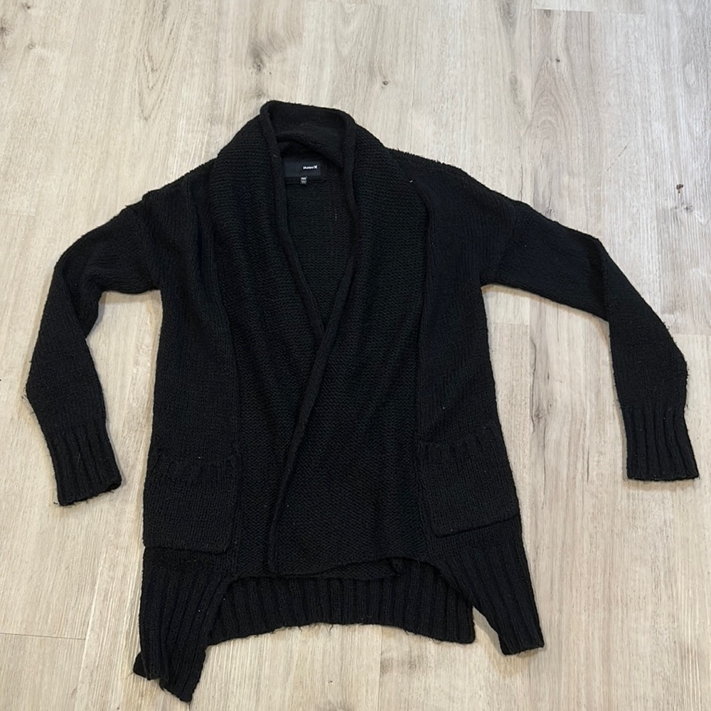 Hurley black knit long cardigan